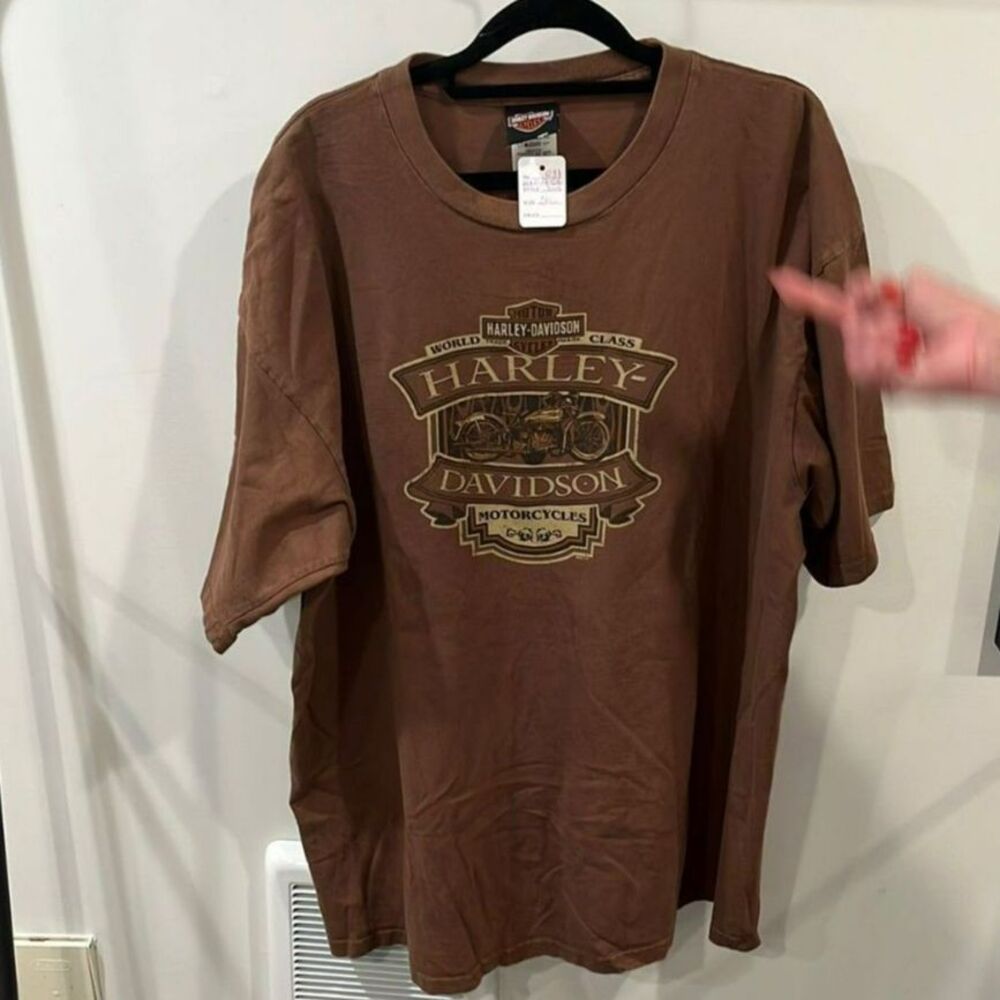 2008 Harley Davidson Augusta GA Ride In Fire Eagle T Shirt 2XL Brown